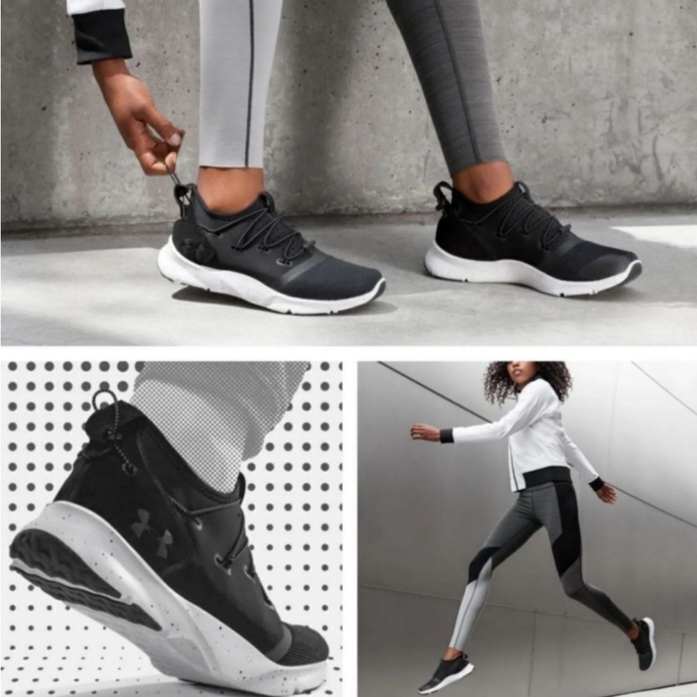 Under Armour Women's Drift 2 Black and White Running Shoes Size 7 1/2